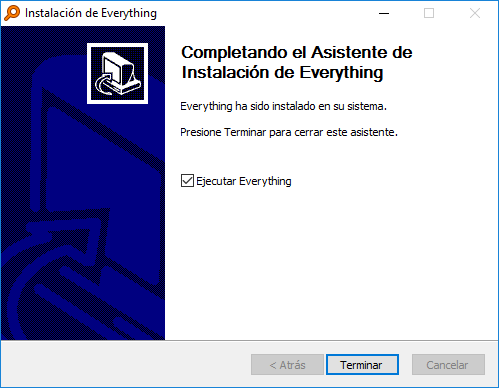 Finalizar Instalación de Everything