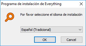 Idioma de Instalación de Everything