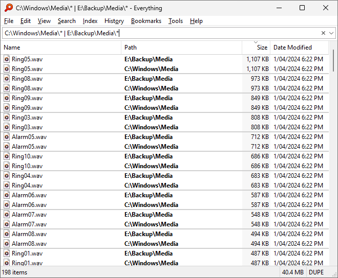 Find Size Duplicates